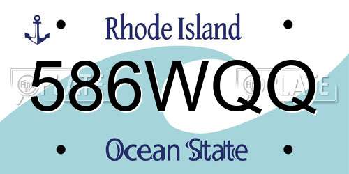 586WQQ Rhode Island License Plate