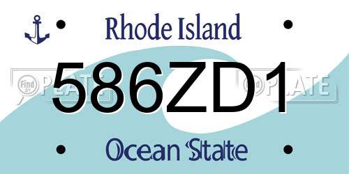 586ZD1 Rhode Island License Plate