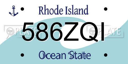 586ZQI Rhode Island License Plate