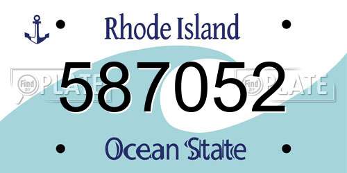 587052 Rhode Island License Plate
