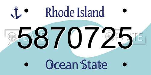 5870725 Rhode Island License Plate