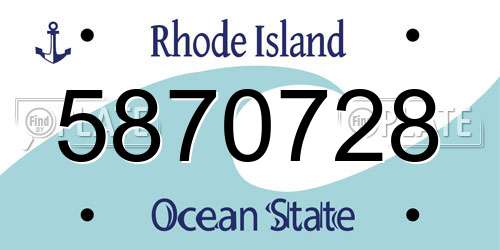 5870728 Rhode Island License Plate