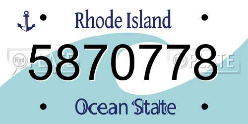 5870778 Rhode Island License Plate