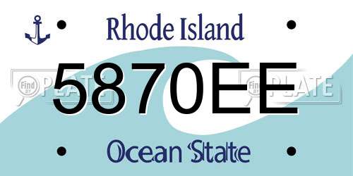 5870EE Rhode Island License Plate