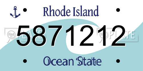 5871212 Rhode Island License Plate