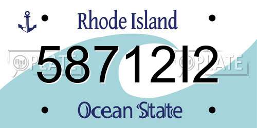 58712I2 Rhode Island License Plate