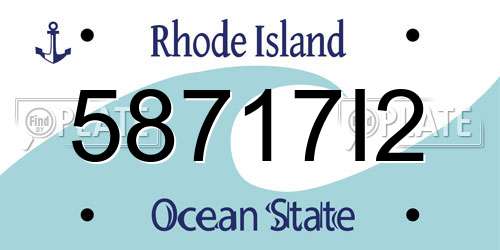 58717I2 Rhode Island License Plate