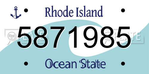 5871985 Rhode Island License Plate