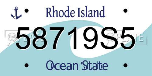 58719S5 Rhode Island License Plate