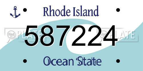 587224 Rhode Island License Plate