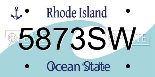 5873SW Rhode Island License Plate