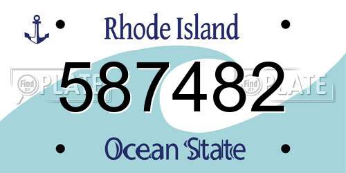587482 Rhode Island License Plate