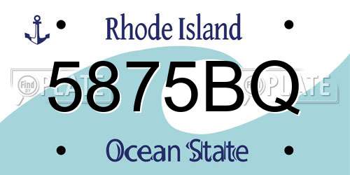 5875BQ Rhode Island License Plate