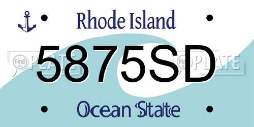 5875SD Rhode Island License Plate
