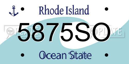 5875SO Rhode Island License Plate