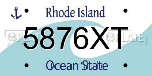 5876XT Rhode Island License Plate