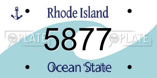 5877 Rhode Island License Plate