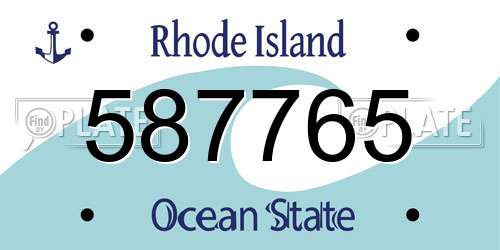 587765 Rhode Island License Plate