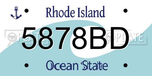 5878BD Rhode Island License Plate