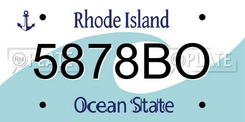 5878BO Rhode Island License Plate