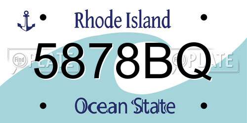 5878BQ Rhode Island License Plate