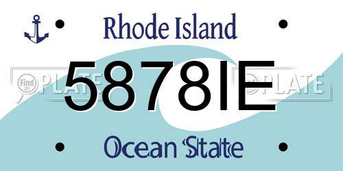 5878IE Rhode Island License Plate