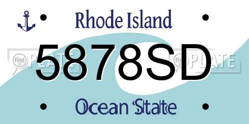 5878SD Rhode Island License Plate