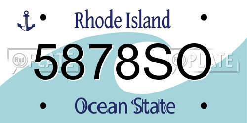 5878SO Rhode Island License Plate