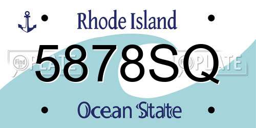 5878SQ Rhode Island License Plate