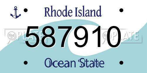 587910 Rhode Island License Plate