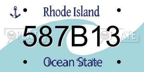 587B13 Rhode Island License Plate