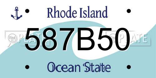 587B50 Rhode Island License Plate