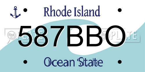 587BBO Rhode Island License Plate