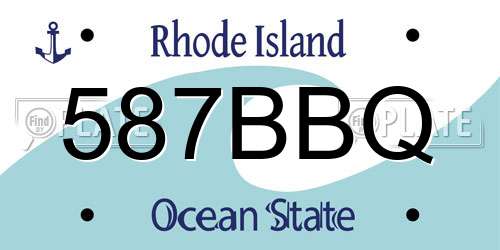 587BBQ Rhode Island License Plate
