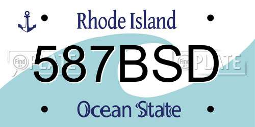 587BSD Rhode Island License Plate