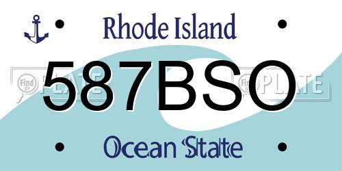 587BSO Rhode Island License Plate