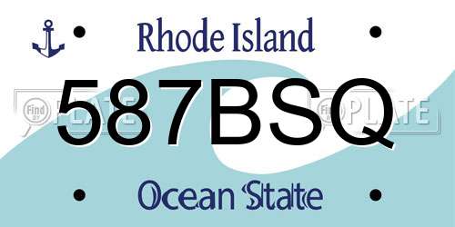 587BSQ Rhode Island License Plate
