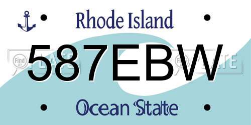 587EBW Rhode Island License Plate