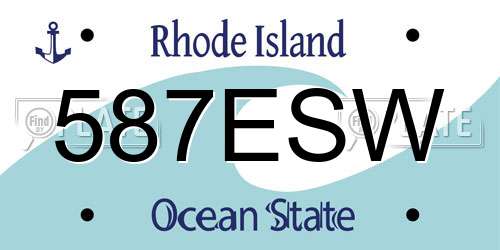 587ESW Rhode Island License Plate