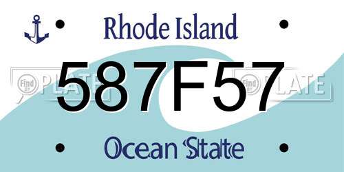 587F57 Rhode Island License Plate