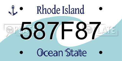 587F87 Rhode Island License Plate