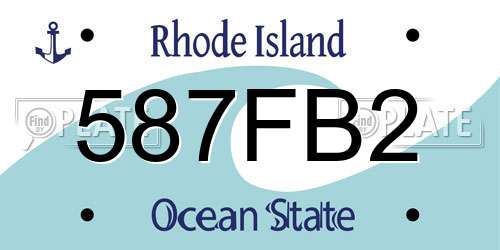 587FB2 Rhode Island License Plate