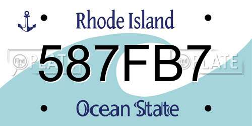 587FB7 Rhode Island License Plate