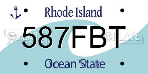 587FBT Rhode Island License Plate