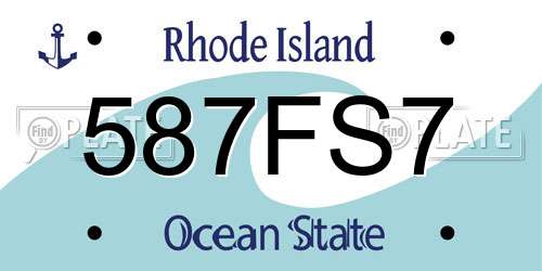 587FS7 Rhode Island License Plate