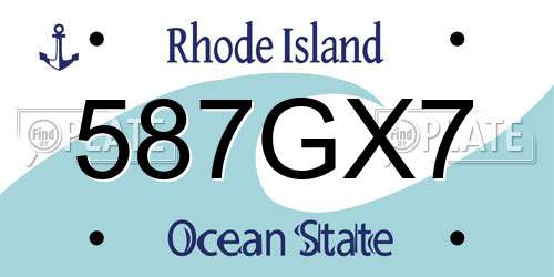 587GX7 Rhode Island License Plate