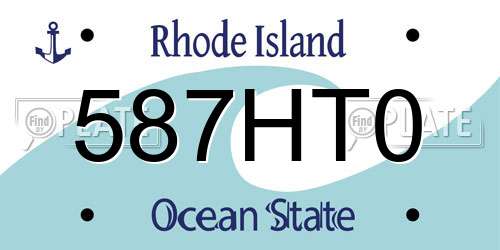 587HT0 Rhode Island License Plate