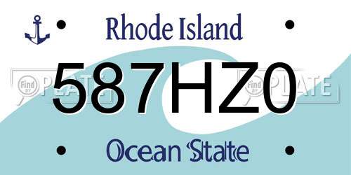 587HZ0 Rhode Island License Plate