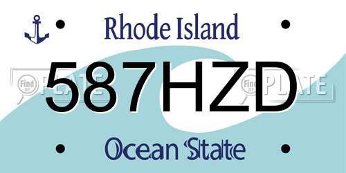 587HZD Rhode Island License Plate