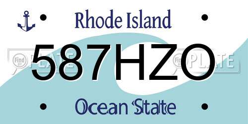 587HZO Rhode Island License Plate